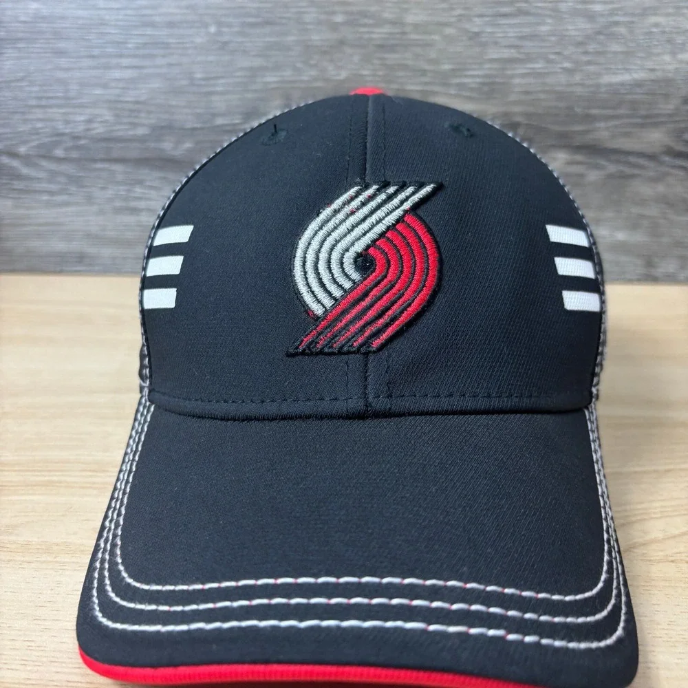 Portland Trail‎ Blazers Hat Cap Fitted Small Black NBA Basketball Adidas